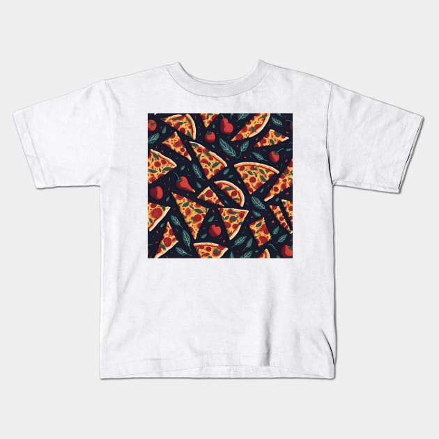 Pizza pattern, fast food pattern Kids T-Shirt by emofix